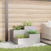 Vaso da giardino-Fioriera da Esterno-Contenitore per Piante Argento 80 x 80 x 60 cm Acciaio inossidabile