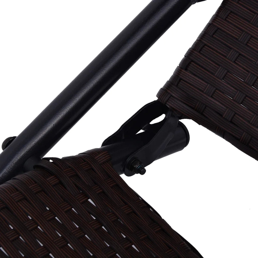 Lettino Prendisole Pieghevole in Polyrattan Marrone 42945