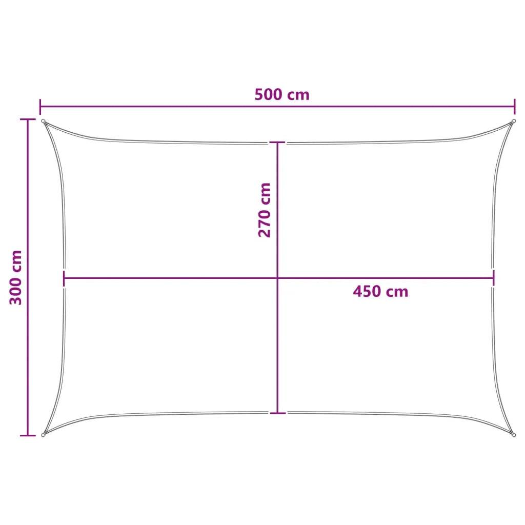 Telo Ombra Antracite e Bianco 3 x 5 m HDPE 42032772