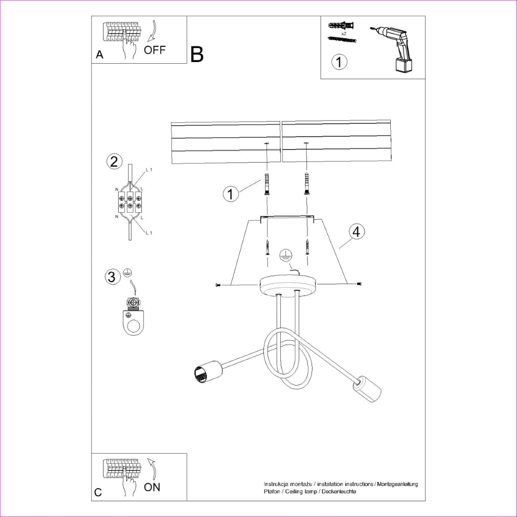 Lampadario LOOP 2 nero