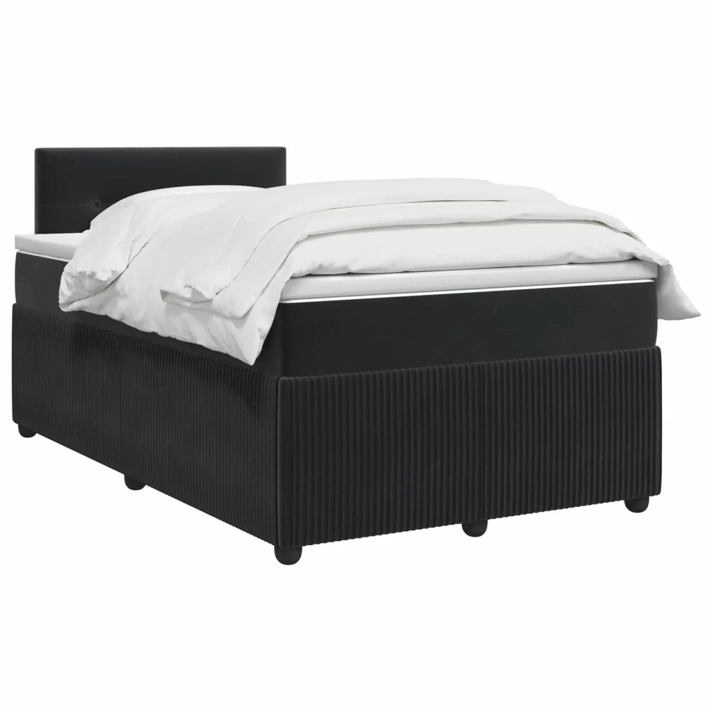 Letto box spring con materasso Nero 120 x 190 cm Velluto 3453103