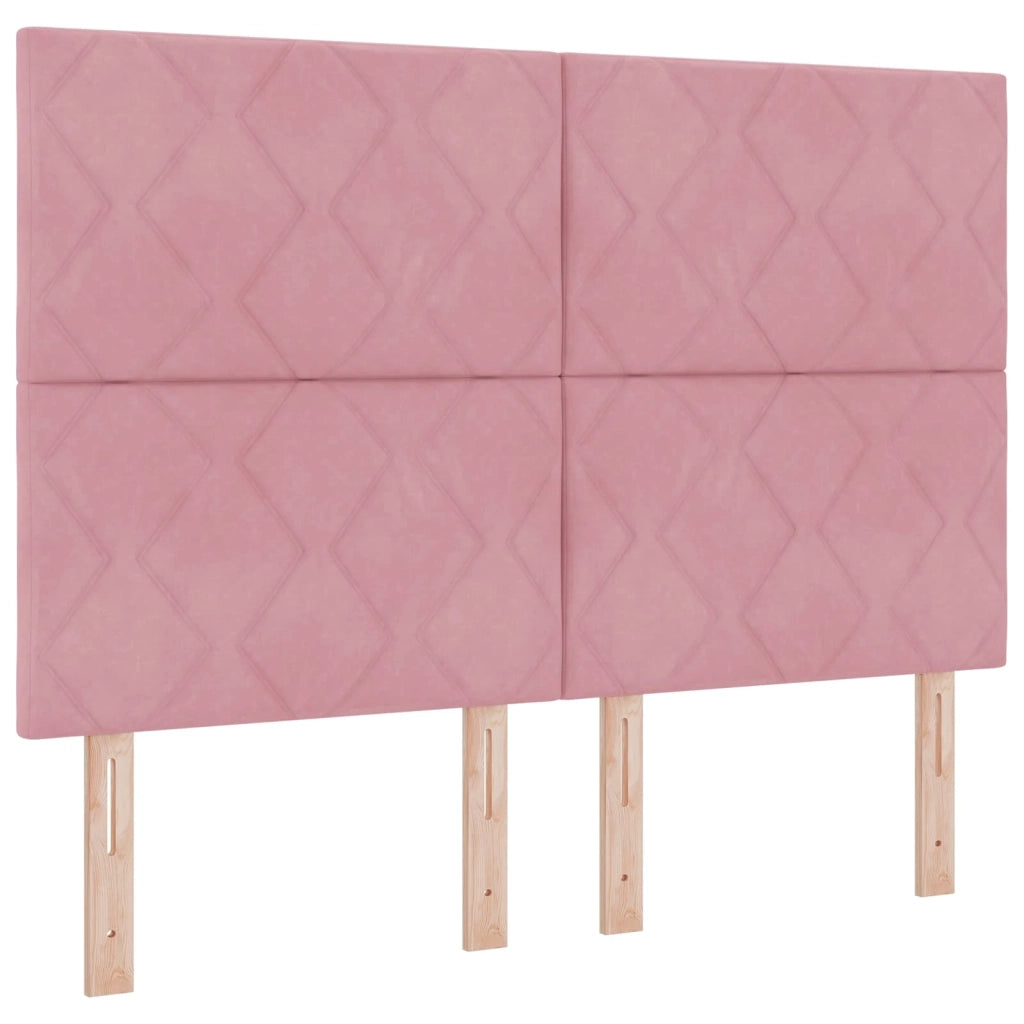 Letto box spring con materasso Rosa 160 x 200 cm Velluto 3455149