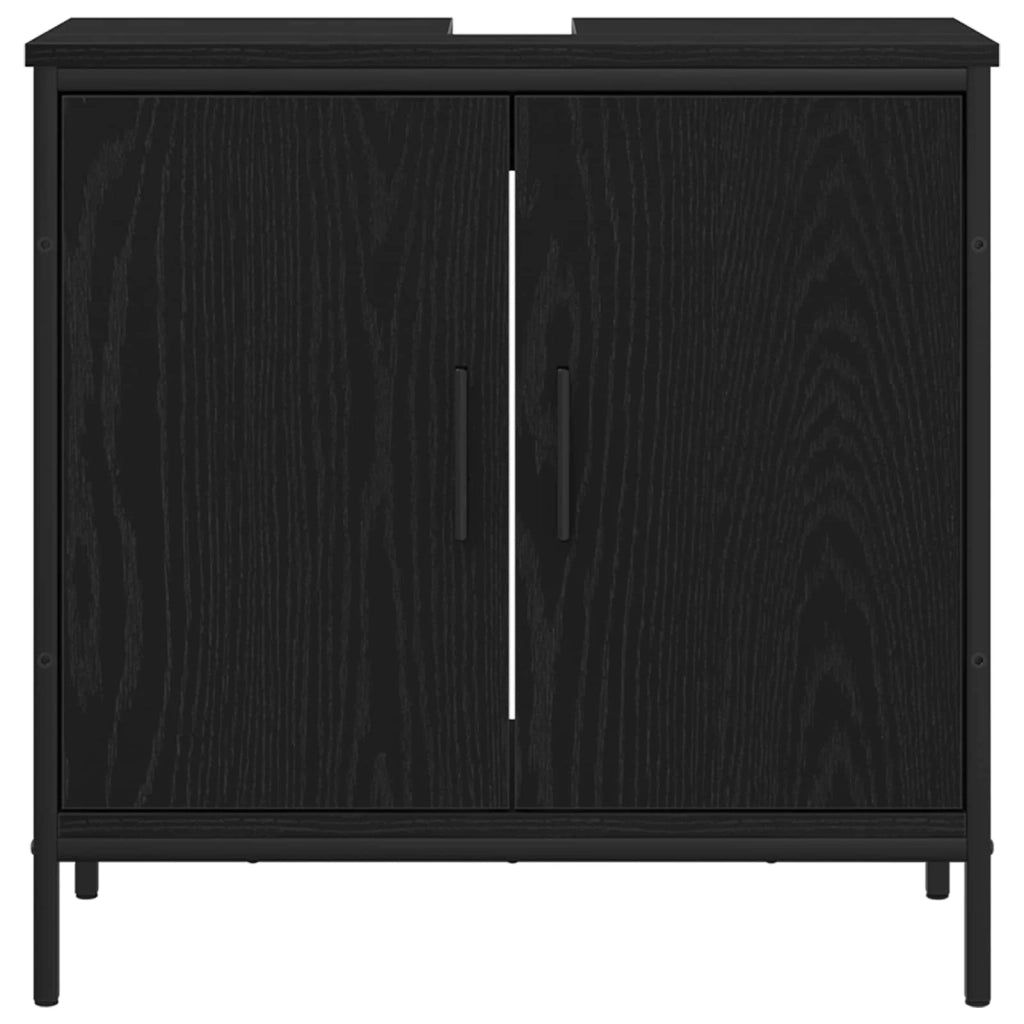 Set di mobili per il bagno 4 pcs Nero Legno multistrato 3334414