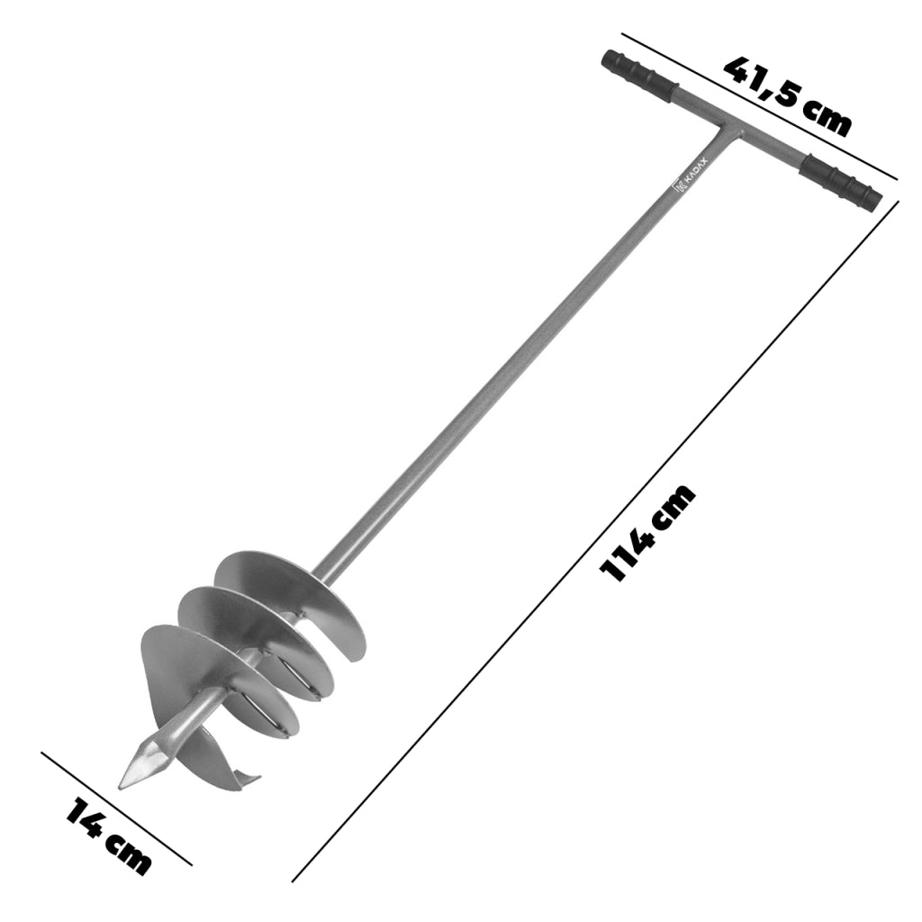 Trivella manuale KADAX per terreno, trapano per terreno da 14 cm (140 mm), foro robusto