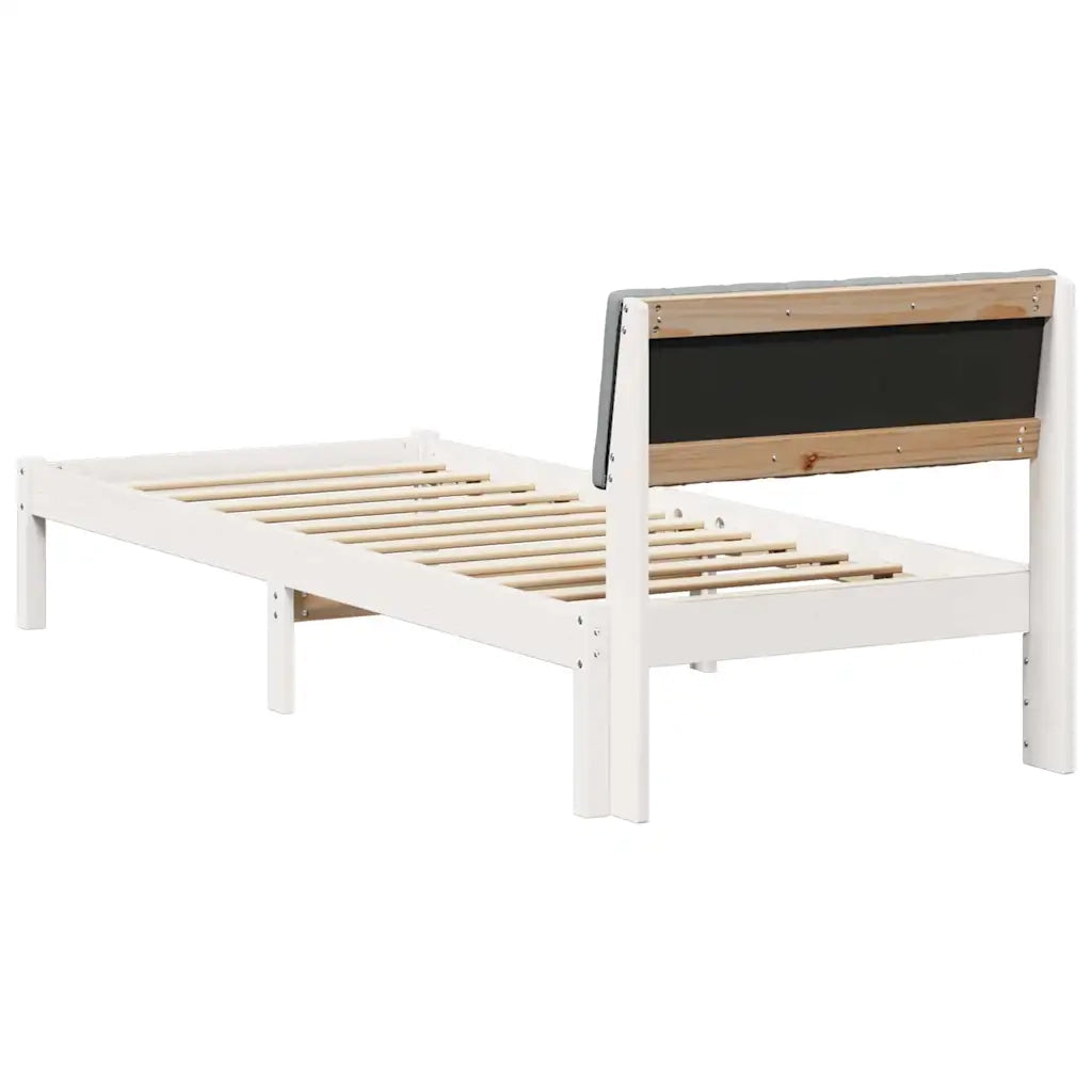 Struttura del Letto Bianco e grigio chiaro 75 x 190 cm 878723