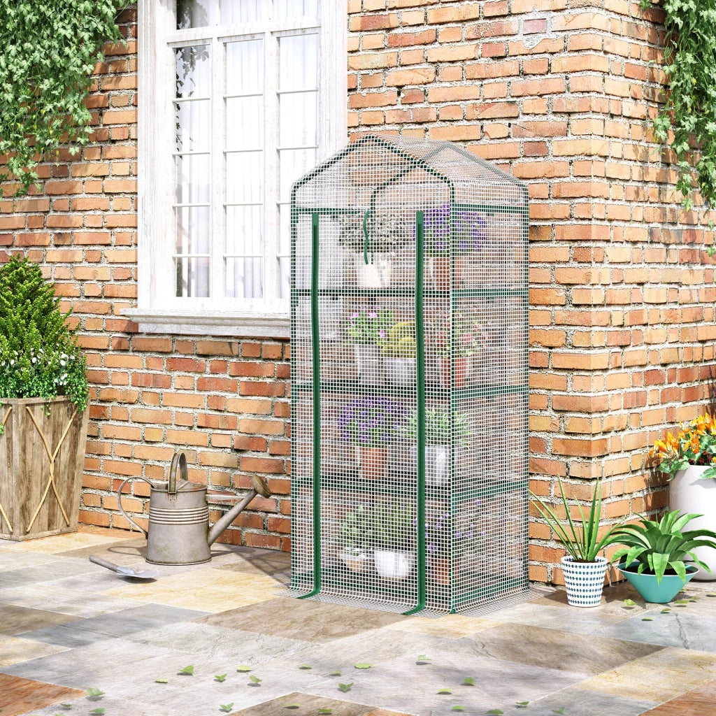 Serra da Giardino con 4 Ripiani ¨C Minimal ¨C 70x50x160 cm Bianco