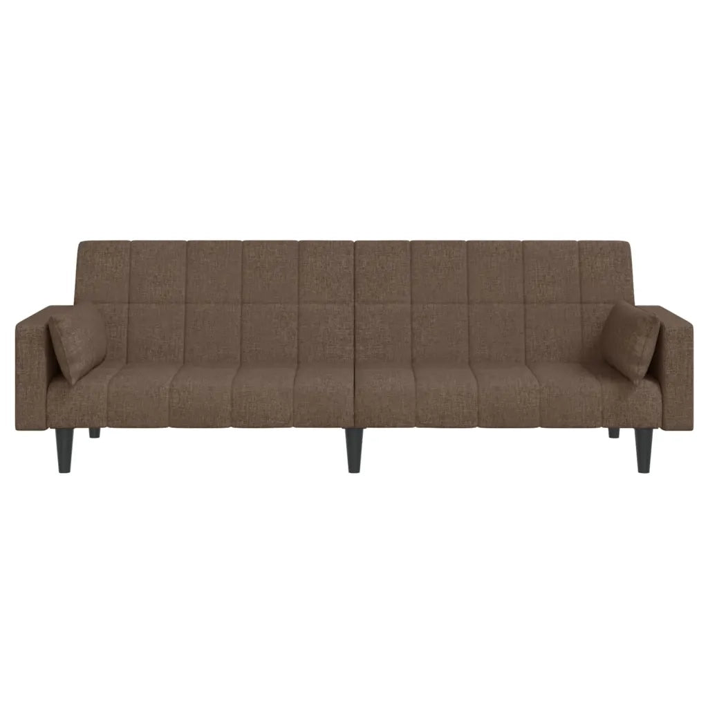 Divano Letto a 2 Posti con 2 Cuscini-Sofa Letto 2 Posti-Daybed Tortora in Tessuto 118401