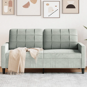 Divano a 2 Posti-Sofa 2 Posti Grigio Chiaro 140 cm in Velluto 354525