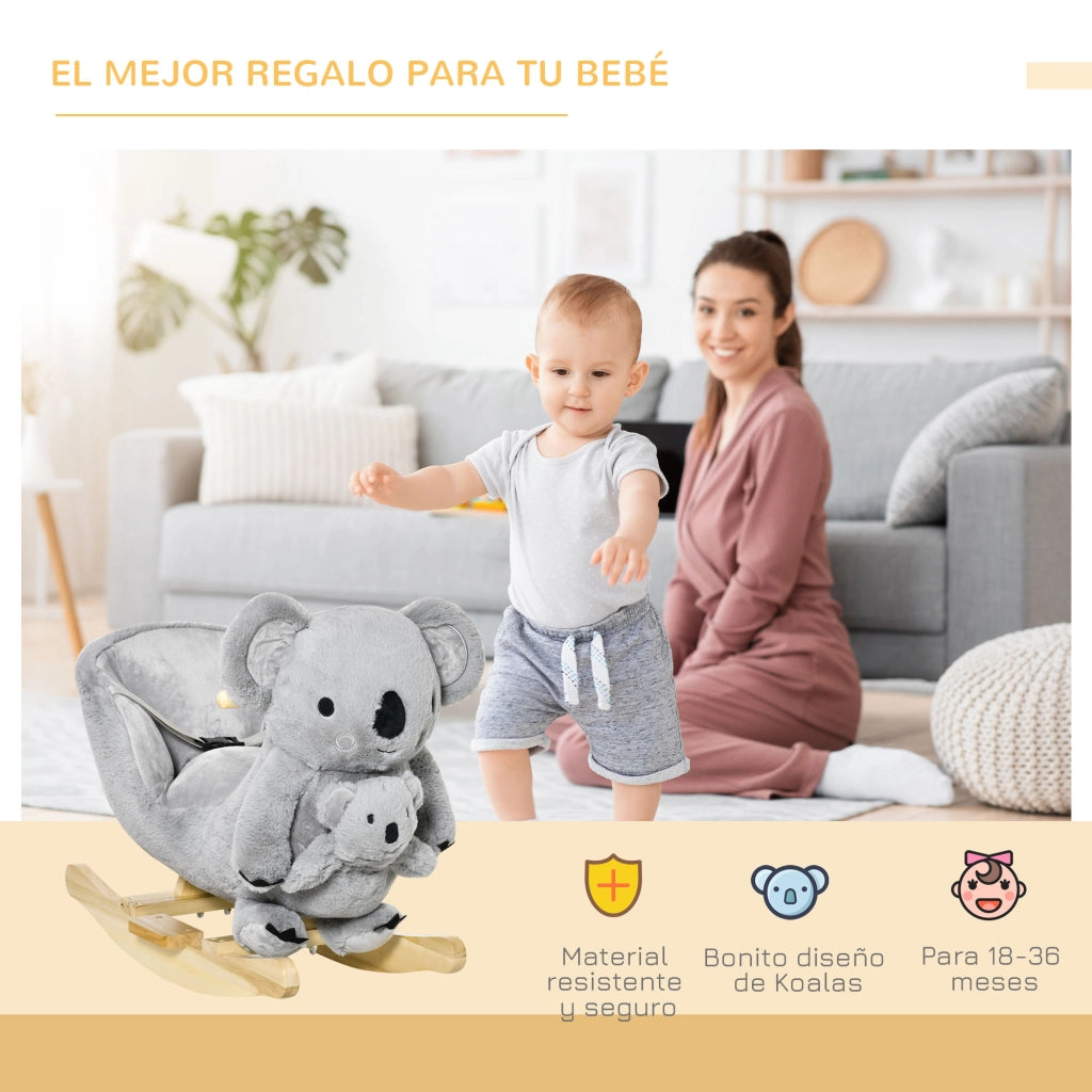 Casetta Koala con Sonido e Sicurezza per Bambini ¨C zephmum ¨C Grigio 60x33x50 cm