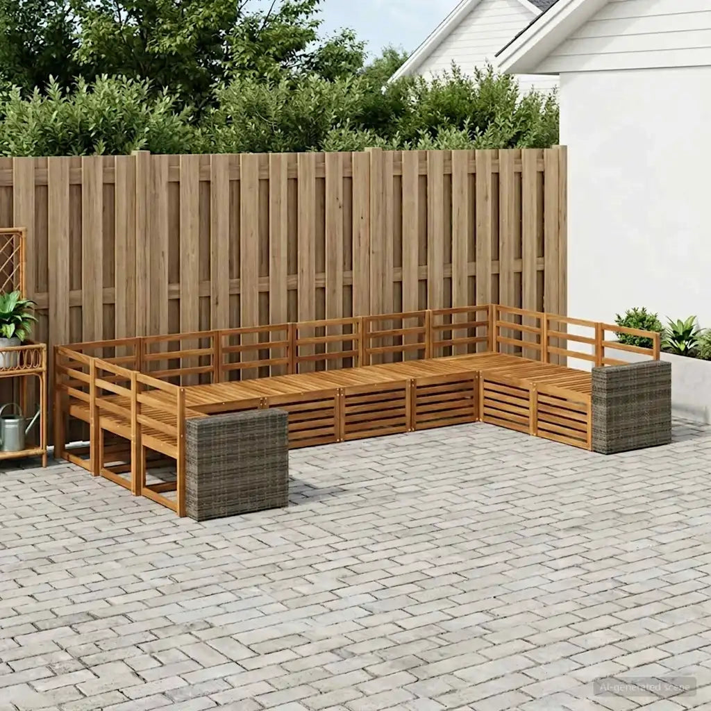 Set di divani da esterno 10 pcs Naturale 3384905