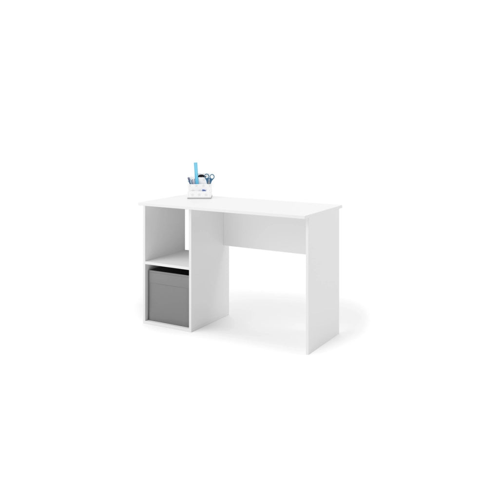 Scrivania Moderna Tako in Bianco Opaco con Ripiano