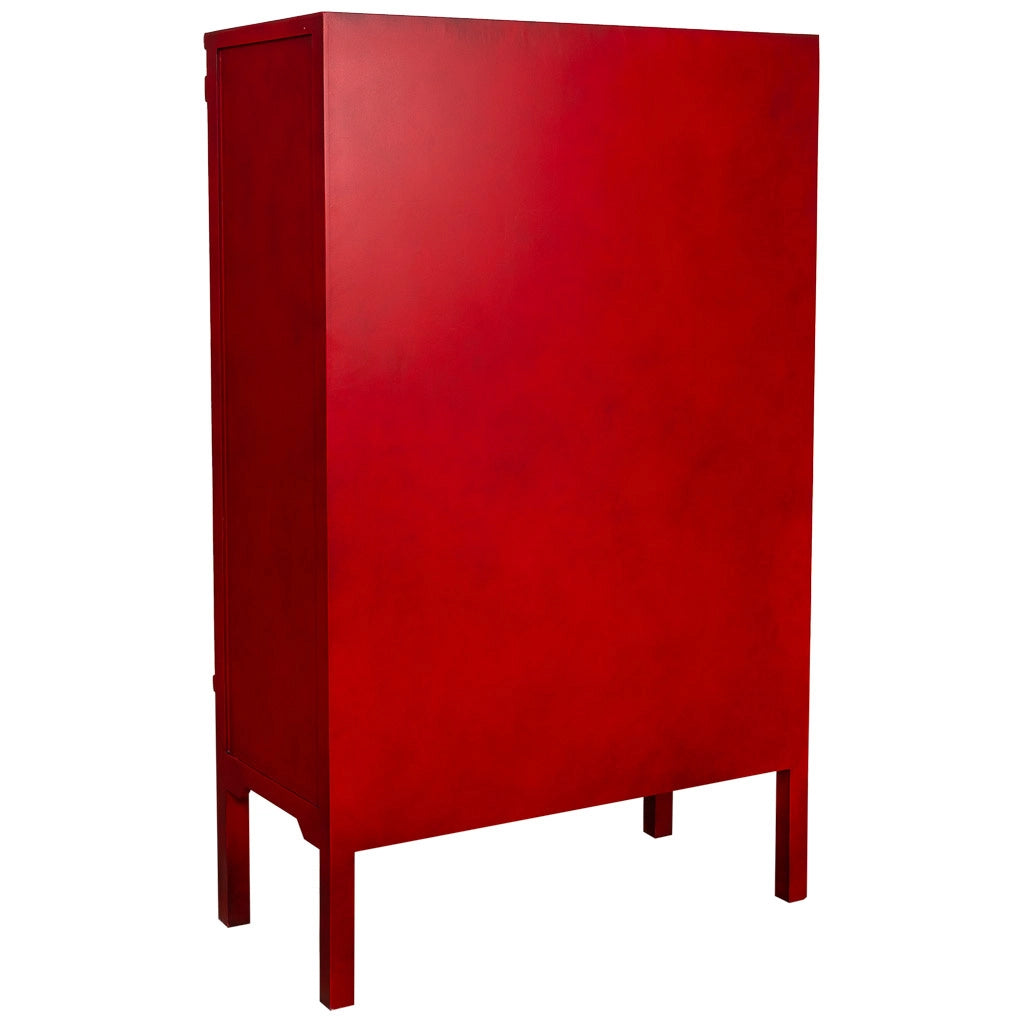 Armadio in legno con 4 cassetti e 2 porte 63x26x100
