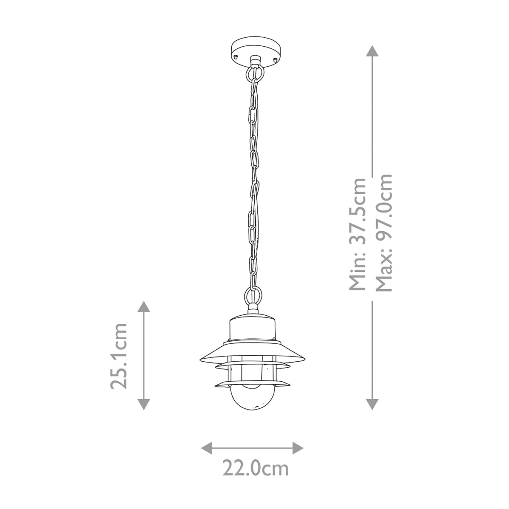 Lampada a sospensione esterna Copenhagen Elstead E27 60W