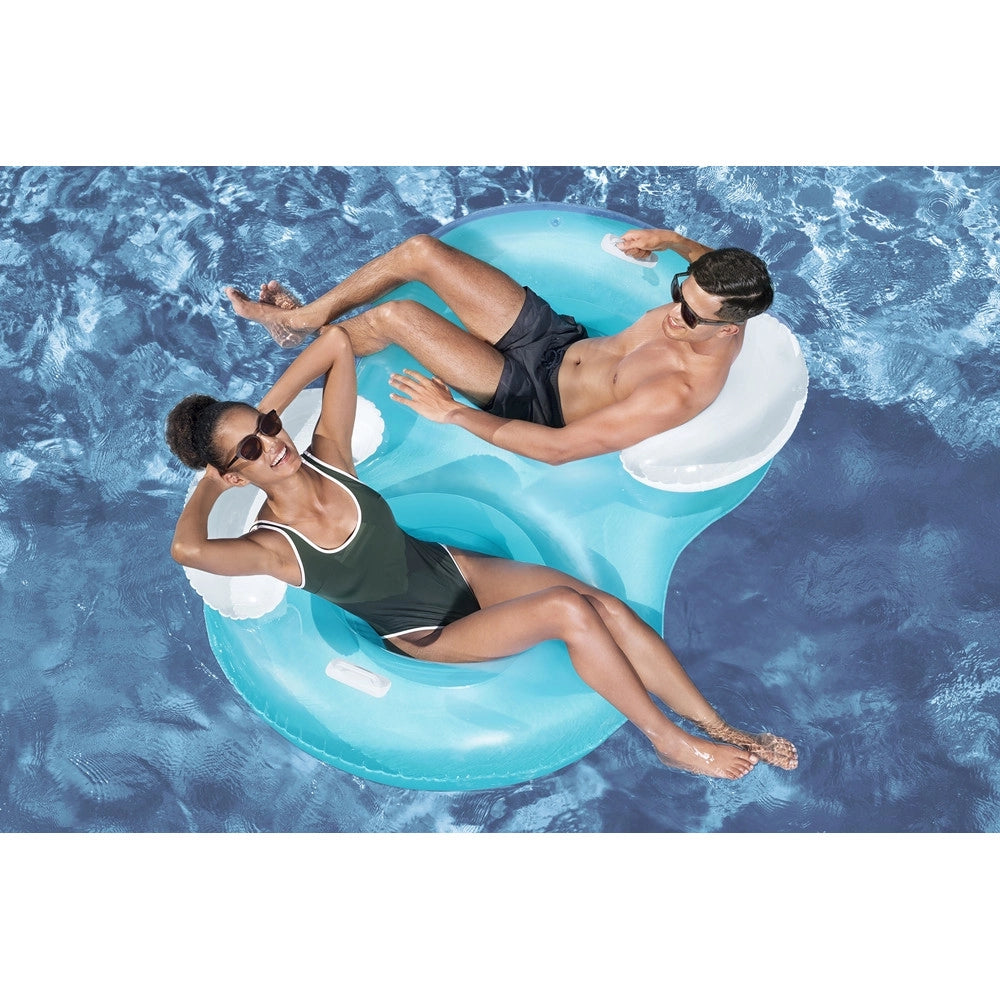 Trade Shop - Salvagente Poltrona Doppio Gonfiabile 2 Persone Con Schienale Maniglie Piscina Mare 43009 -