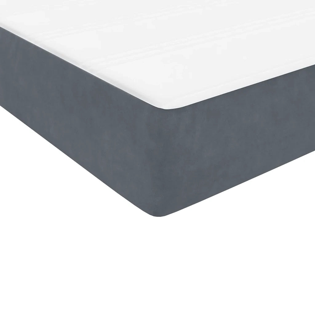 Giroletto a Molle con Materasso Grigio Scuro 160x210 cm Velluto 3315928