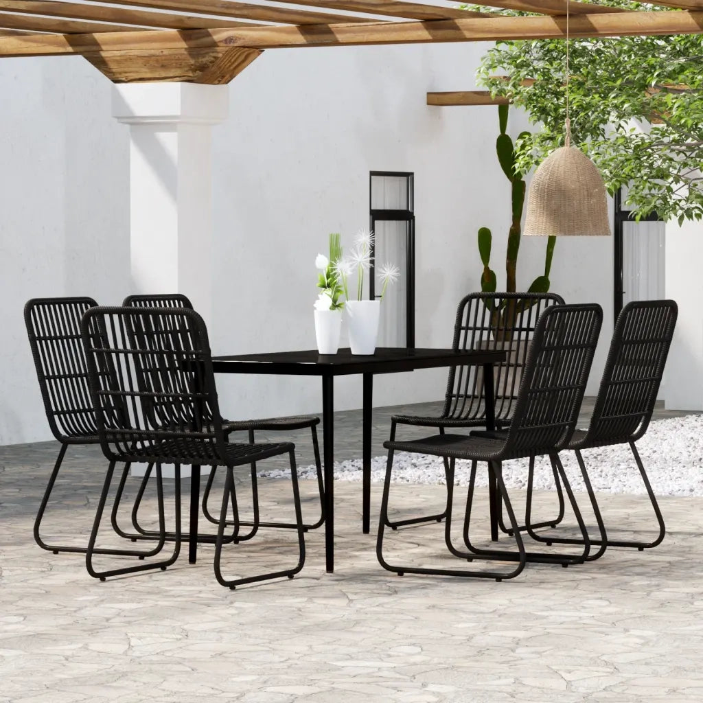 Set da Pranzo da Giardino 7 pz Nero 3099182