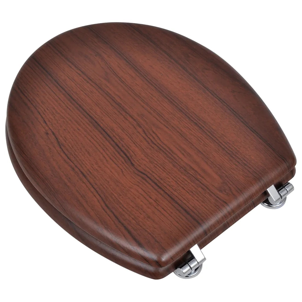 Tavolette WC con Coperchi 2 pz in MDF Marroni 275909