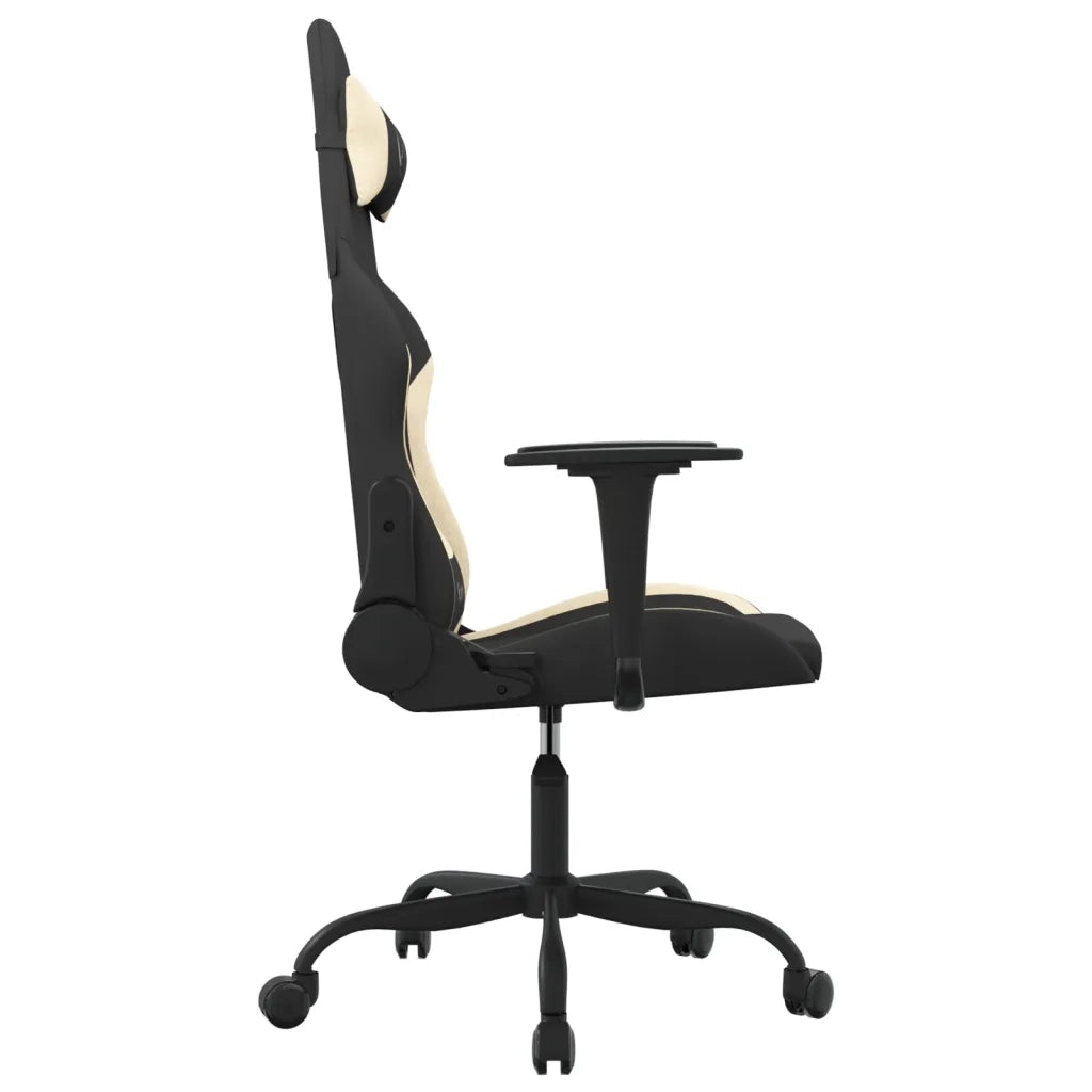 Sedia da Gaming Nero e Crema in Tessuto 345469