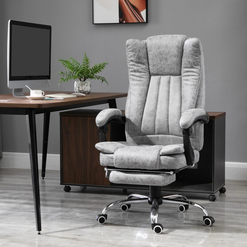 Sedia da ufficio ergonomica con massaggio, riscaldamento e funzione relax ¨C zephmum ¨C Grigio