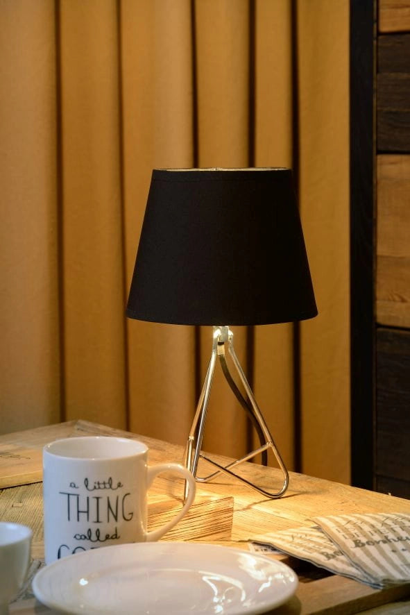 Lampada da tavolo Lucide GITTA nero/cromo E14 40W H30cm