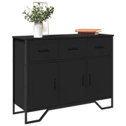 Credenza Nera 97x32,5x74,5 cm in Legno Multistrato