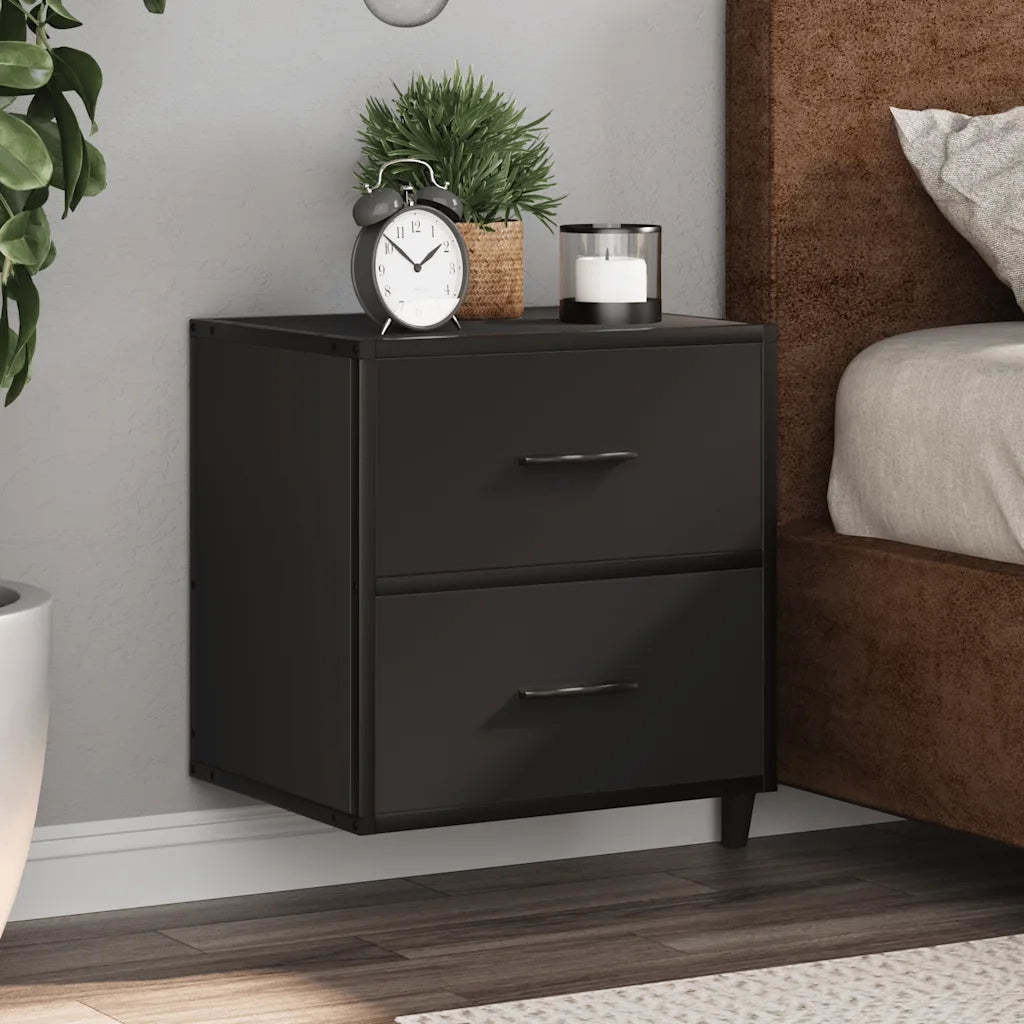 Comodino a Muro Nero 40x31x39,5 cm 848724