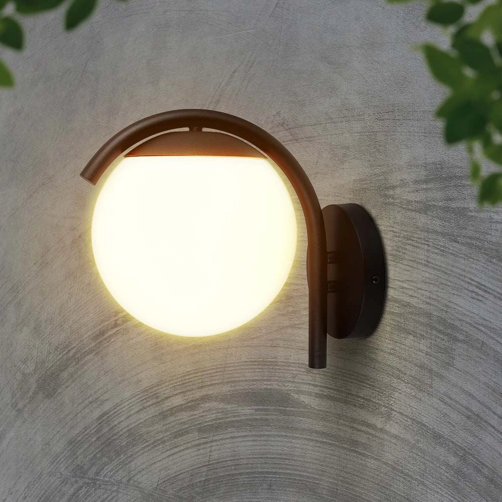 Applique esterno a sfera V-TAC E27 nero opaco IP44 26cm