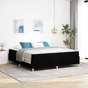Struttura del letto con materasso Nero 180 x 200 cm Tessuto
