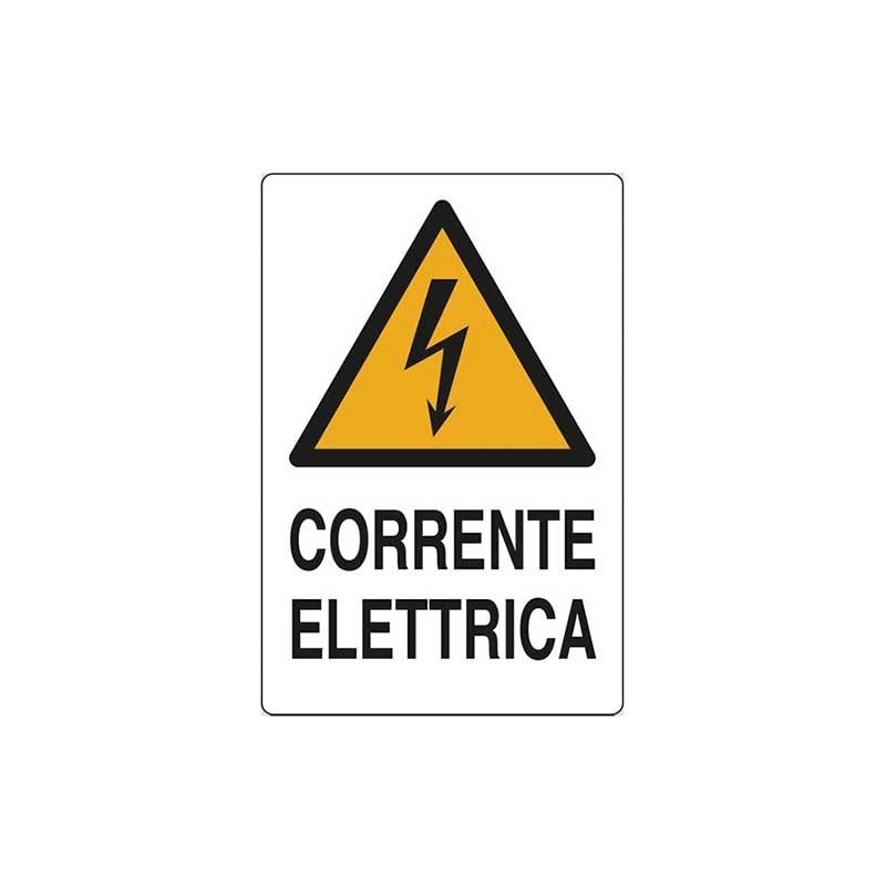 CARTELLO 'CORRENTE ELETTRICA' 20x30 cm - 10 pezzi