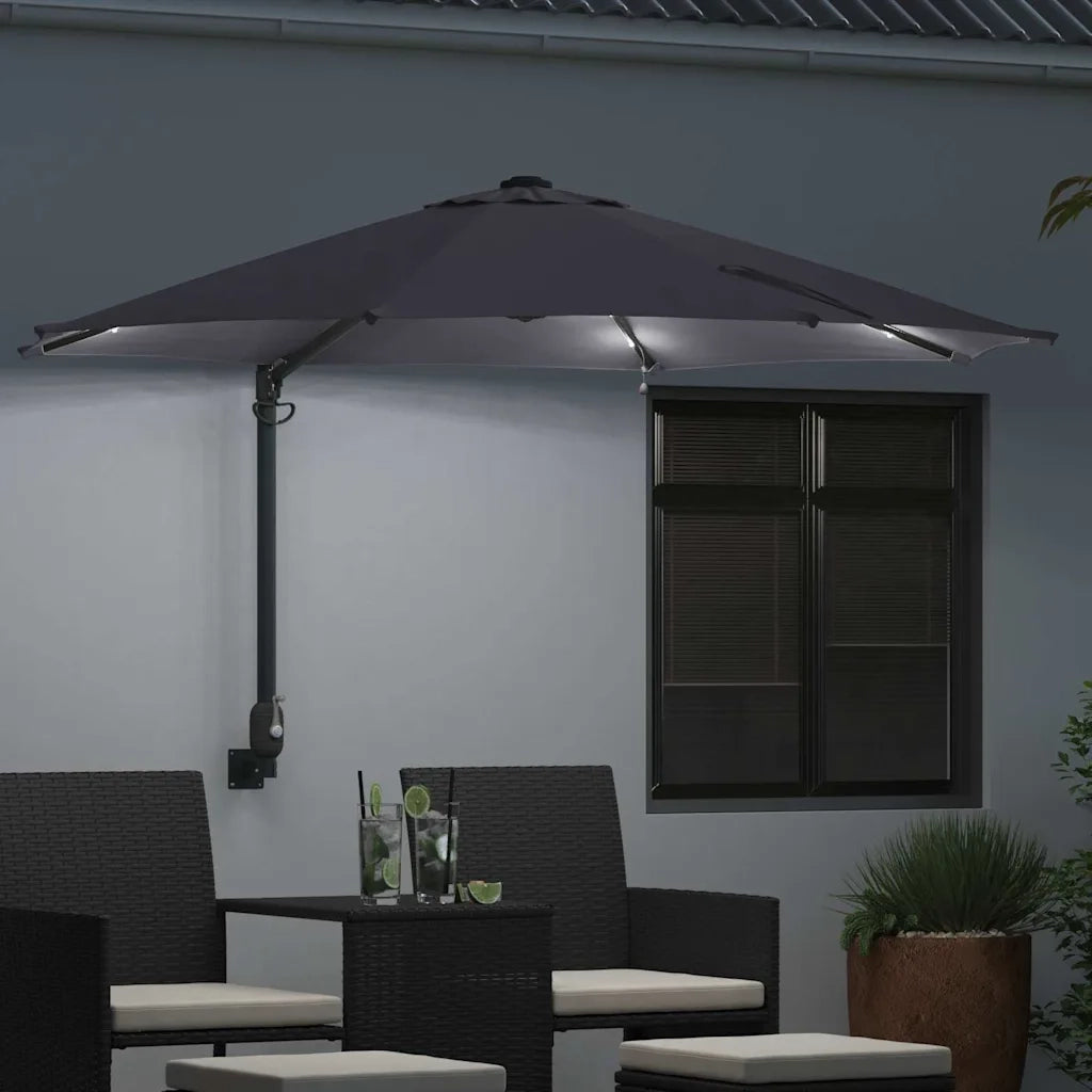 Ombrello da giardino Antracite 248 x 248 x 148 cm 42003245