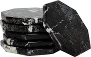 Sostegni in marmo manufatti - Forma stellare - 6 pezzi - Nero - Marmo - 8,9 cm