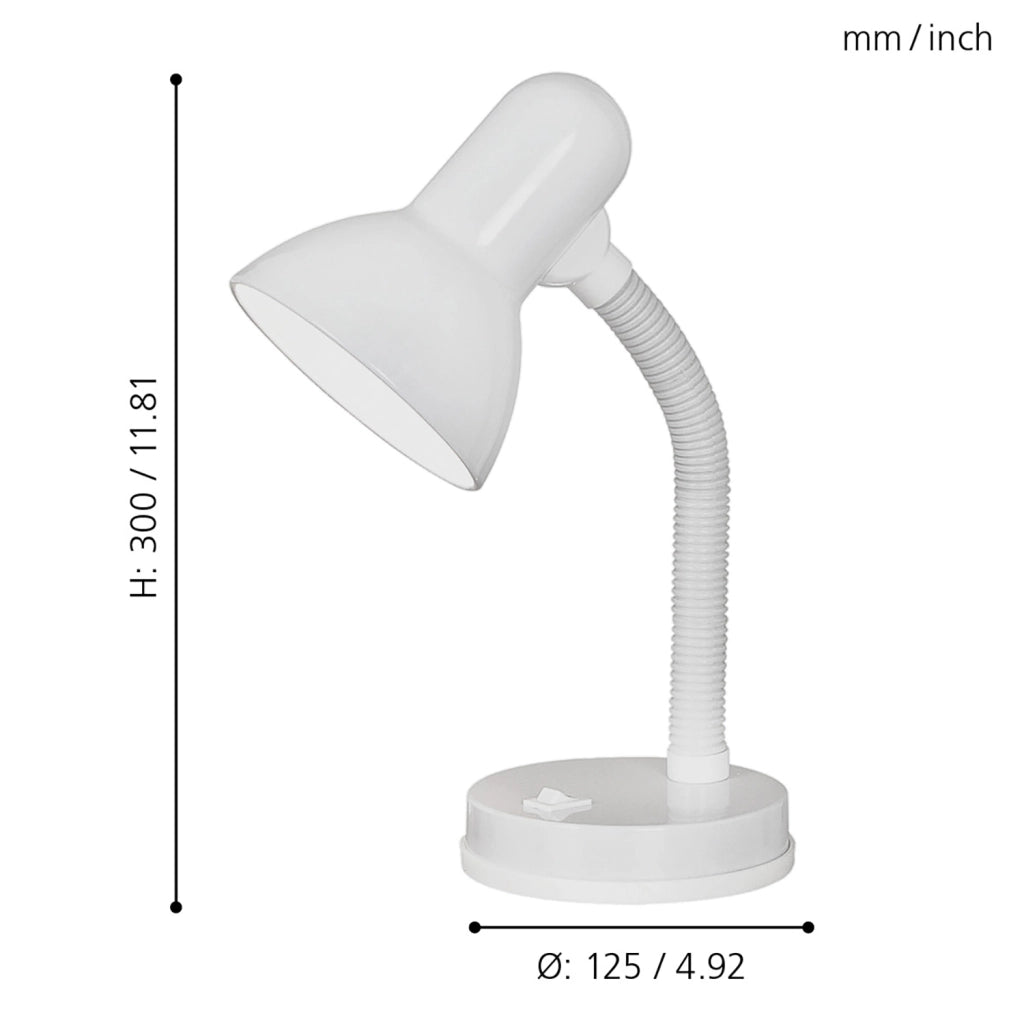 Lampada Da Tavolo Classico Basic Policarbonato Bianco 1 Luce E27