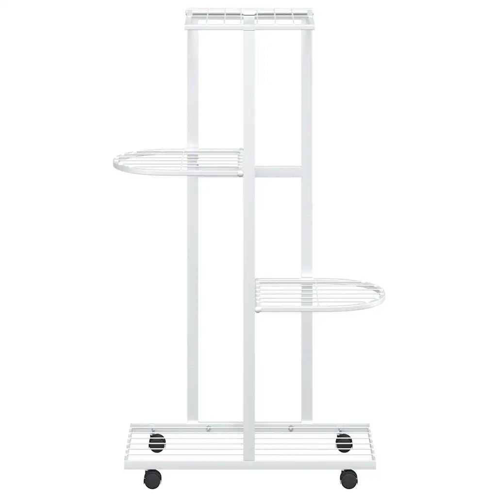 Fioriera a 4 livelli con ruote design moderno adatta per uso interno ed esterno 44 ​​x 23 x 80 cm realizzata in lamiera stagnata 02_0047083