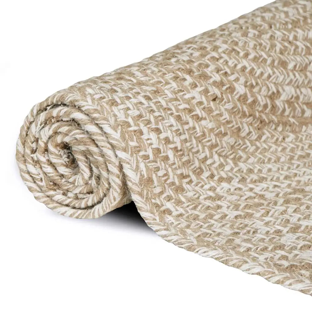 Tappeti per area | Tappeti a zone Naturale e Bianco 80 x 150 cm Juta
