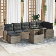 Set Divano da Giardino con cuscino 8 pcs Grigio 3348685