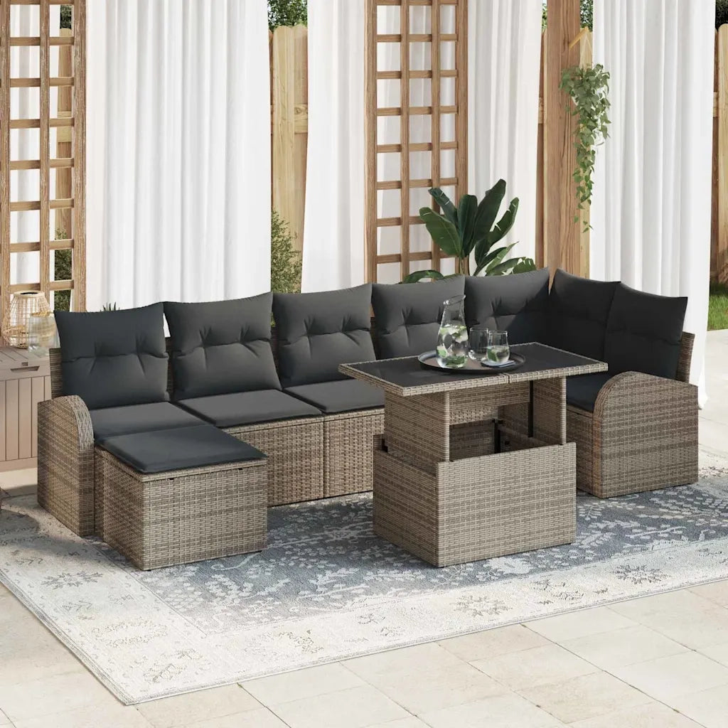 Set Divano da Giardino con cuscino 8 pcs Grigio 3348685