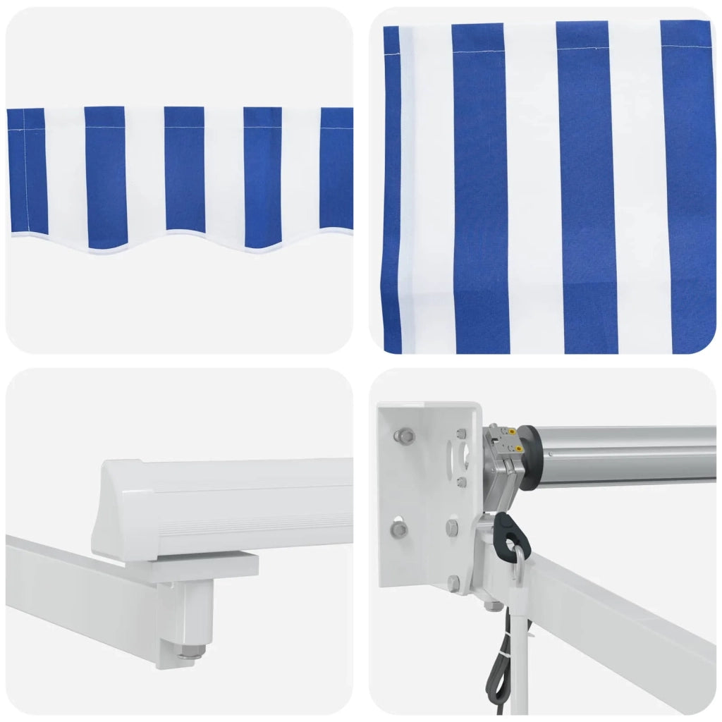 Tettuccio Elettrico Retrattile Blu e Bianco 4 × 3 m 3419968