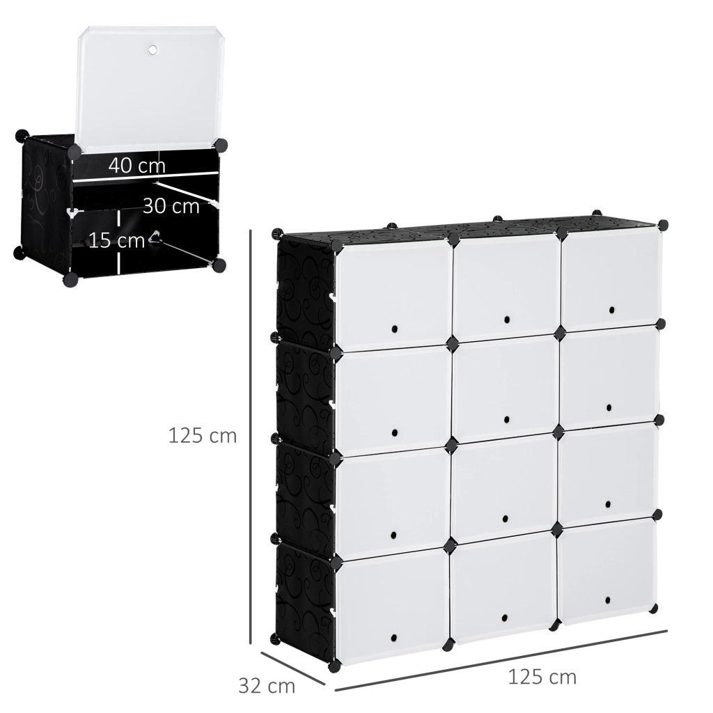 Armadio modulare con cassetti ¨C Minimal ¨C 125x32x125 cm nero e bianco