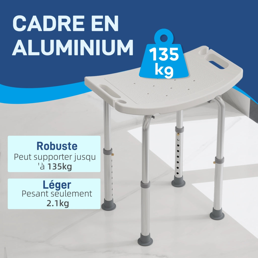 Sgabello Doccia Ergonomico Regolabile Altezza ¨C Minimal ¨C Bianco