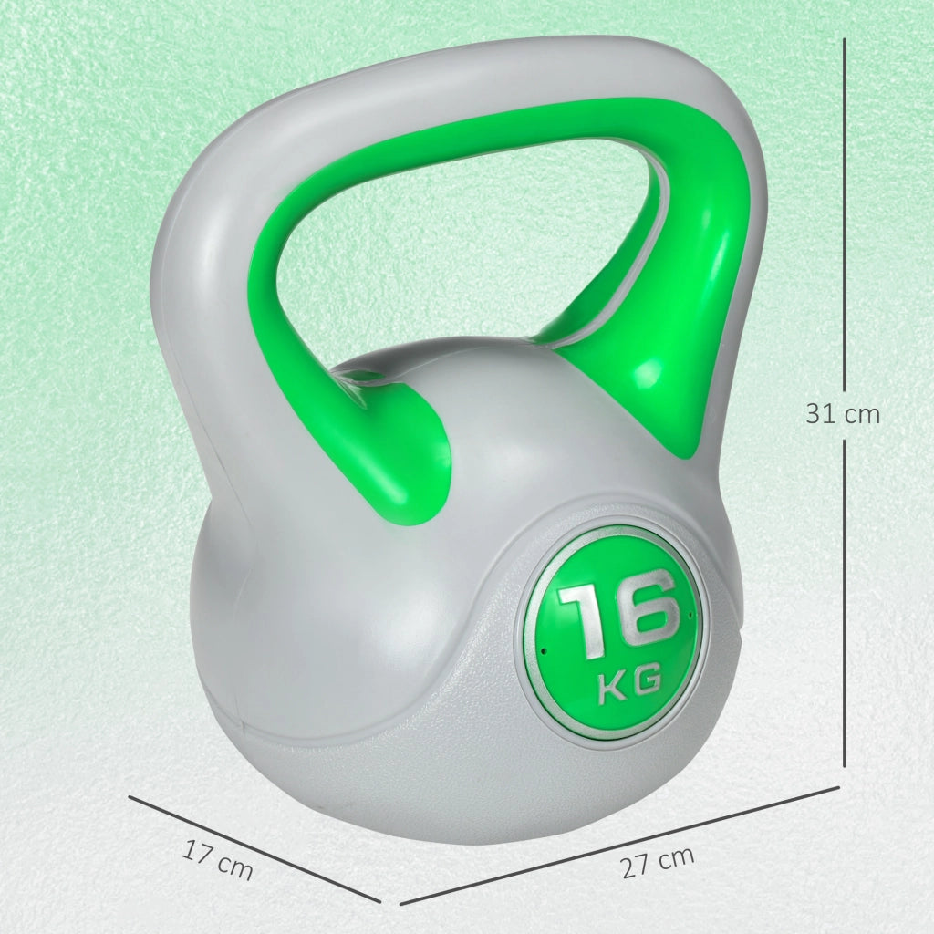Kettlebell 16 kg ¨C Minimal ¨C Verde, 27x17x31 cm