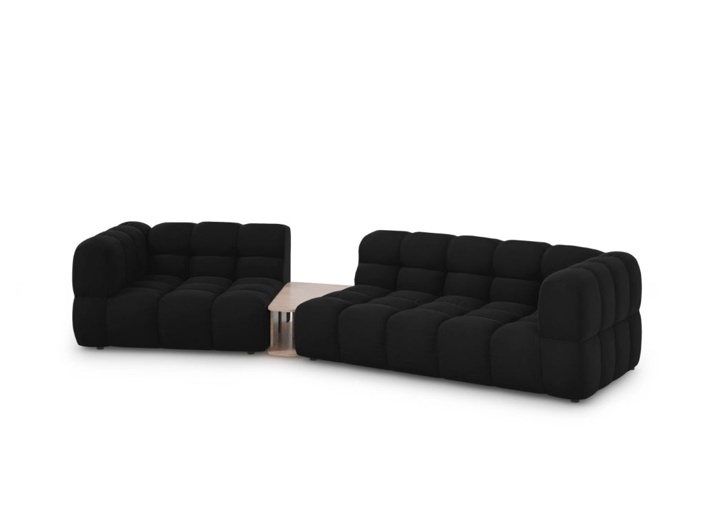 Cosmopolitan Design - Divano modulare sinistro "Sky" 3 posti in velluto nero 
