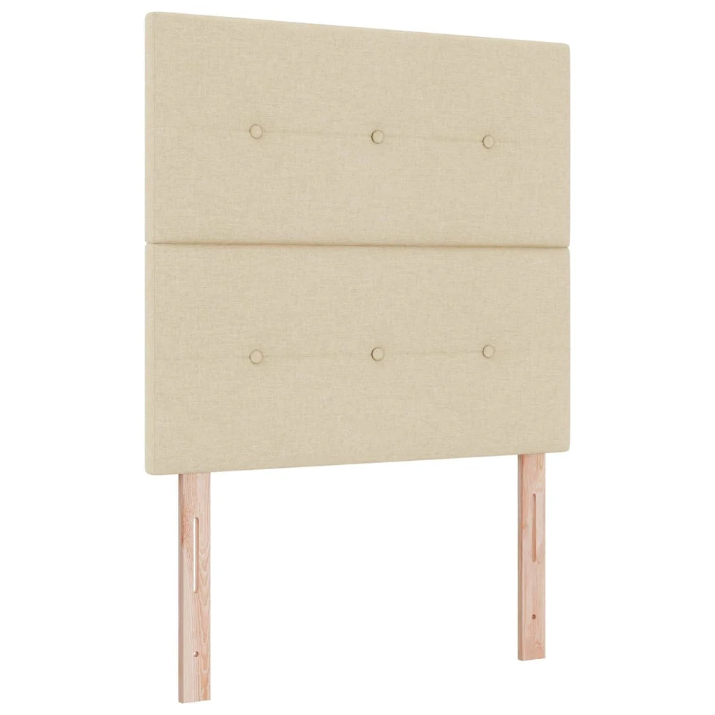Letto a molle con materasso Crema 90 x 200 cm Tessuto