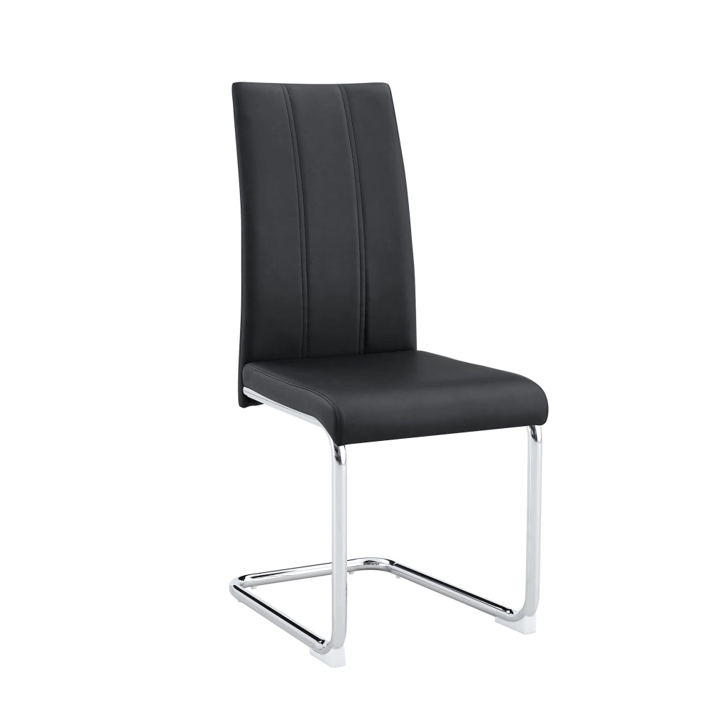 Sedia da Pranzo Moderna ¨C MINIMAL ¨C Nero, Ecopelle e Struttura in Metallo