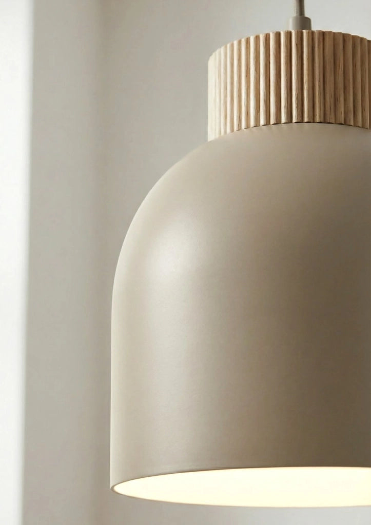 Lampada sospesa VIGO beige legno 3xE27 Emibig