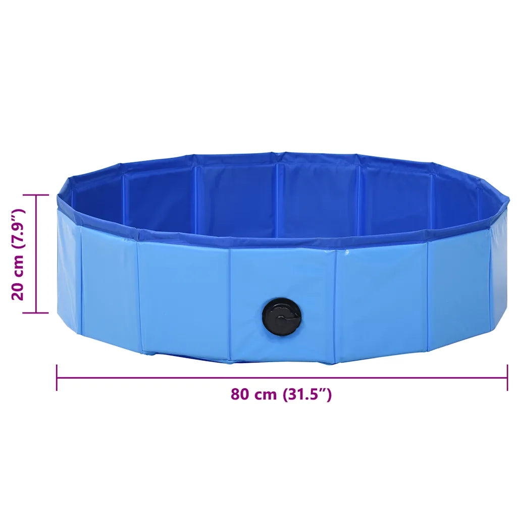 Piscina per Cani Pieghevole Blu 80x20 cm in PVC 170825