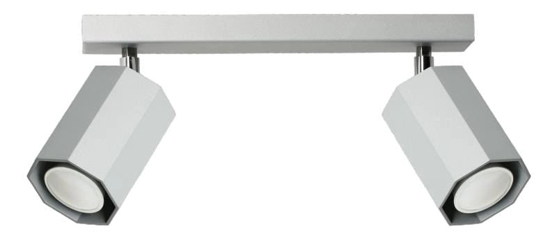 Lampex plafoniera HEX 2 luci grigia in metallo GU10 30 cm