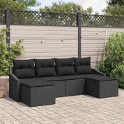 Set da Pranzo per Giardino con cuscino 6 pcs Nero 3355502