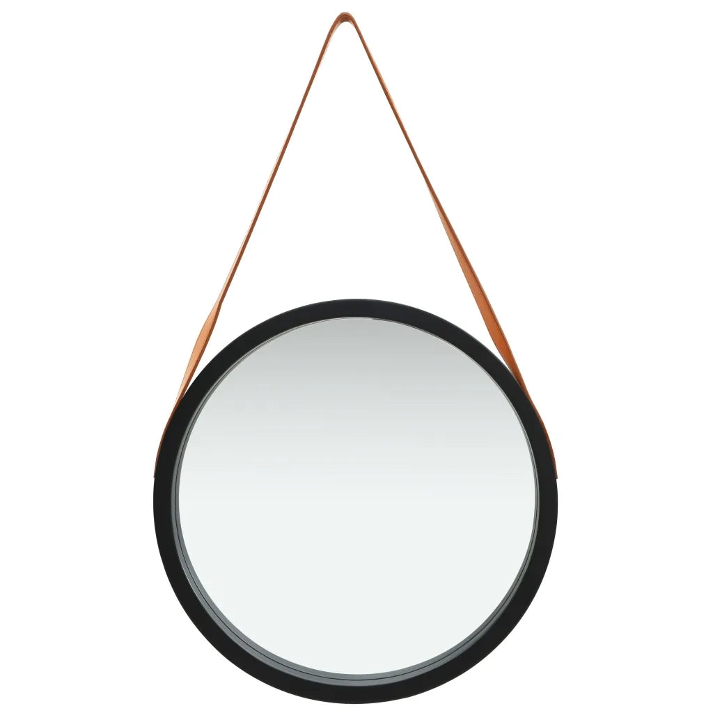 Specchio da Parete | Specchio decorativo con Cinghia 50 cm Nero