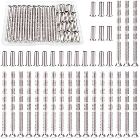 Viti di connessione M4 con gabbia - acciaio verniciato - viti a torsione per maniglia porta - 20 pezzi