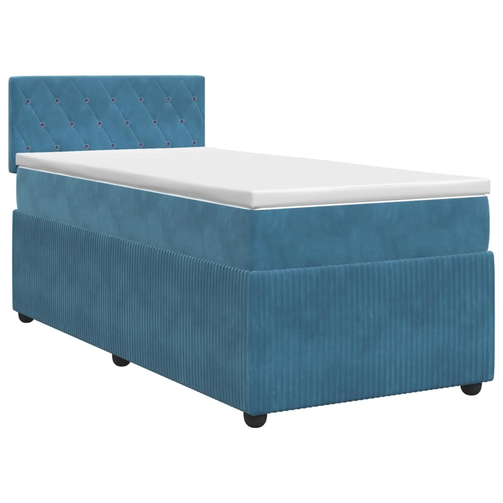 Letto box spring con materasso Blu Scuro 90 x 200 cm Velluto 3451599